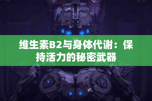 维生素B2与身体代谢：保持活力的秘密武器