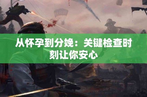 从怀孕到分娩：关键检查时刻让你安心