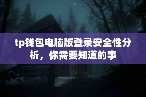 tp钱包电脑版登录安全性分析，你需要知道的事