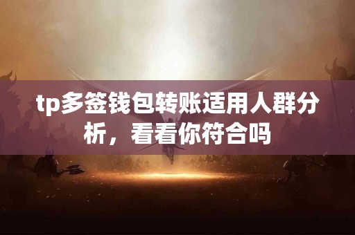 tp多签钱包转账适用人群分析，看看你符合吗