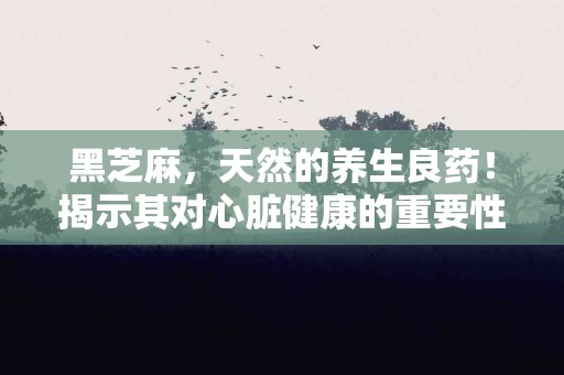 黑芝麻，天然的养生良药！揭示其对心脏健康的重要性