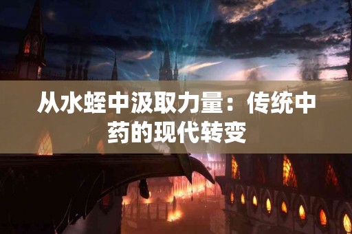 从水蛭中汲取力量：传统中药的现代转变
