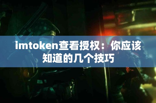 imtoken查看授权：你应该知道的几个技巧