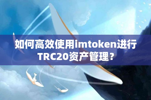 如何高效使用imtoken进行TRC20资产管理？