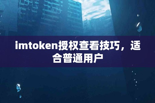 imtoken授权查看技巧，适合普通用户