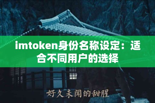 imtoken身份名称设定：适合不同用户的选择