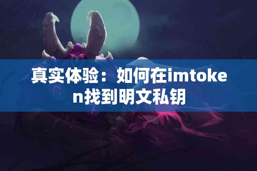真实体验：如何在imtoken找到明文私钥